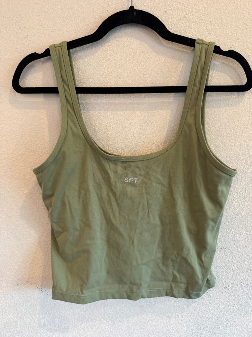SET ACTIVE Green Sportbody Leggings and Crop Tank Top Set Large